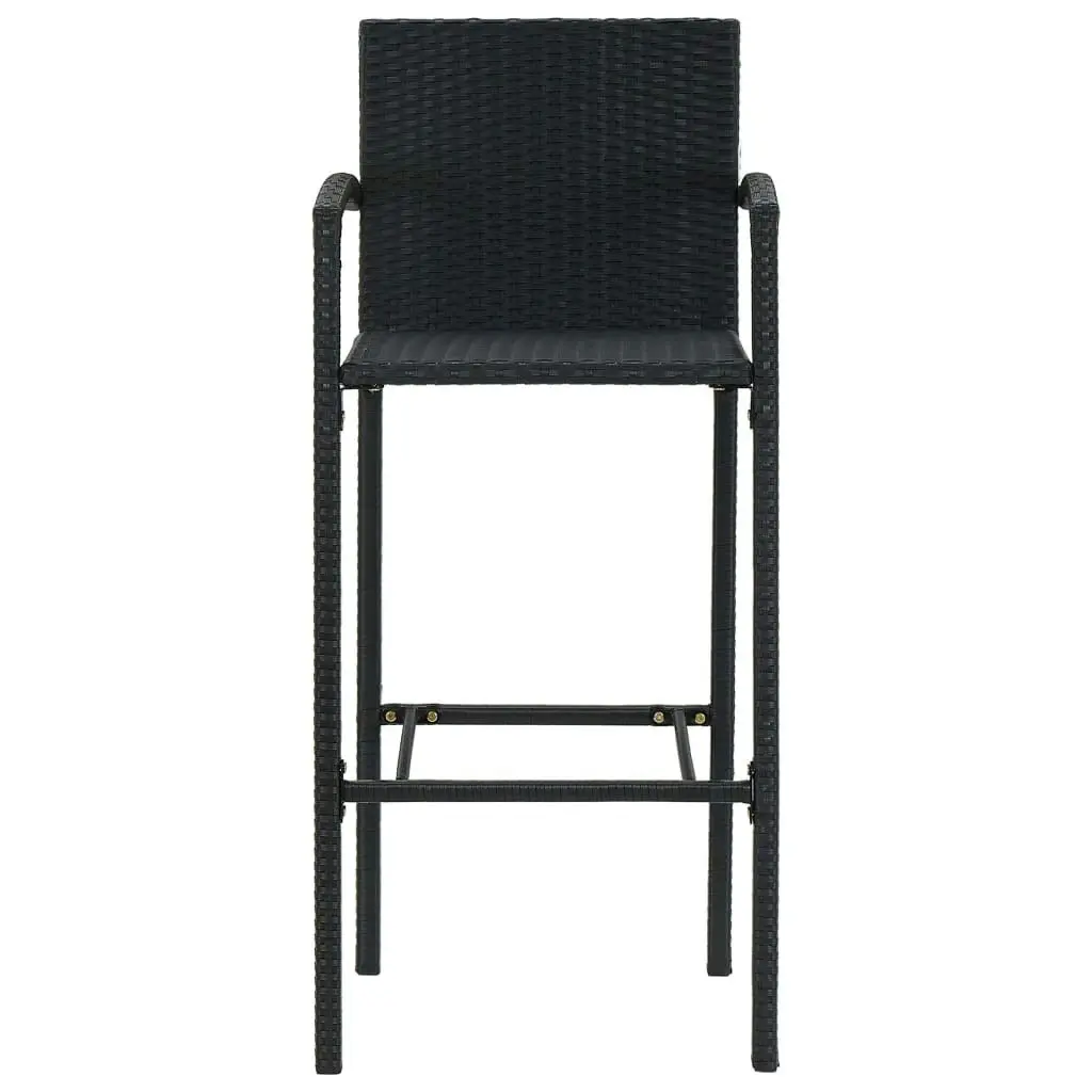 Bar Stools 2 pcs Black Poly Rattan 313452