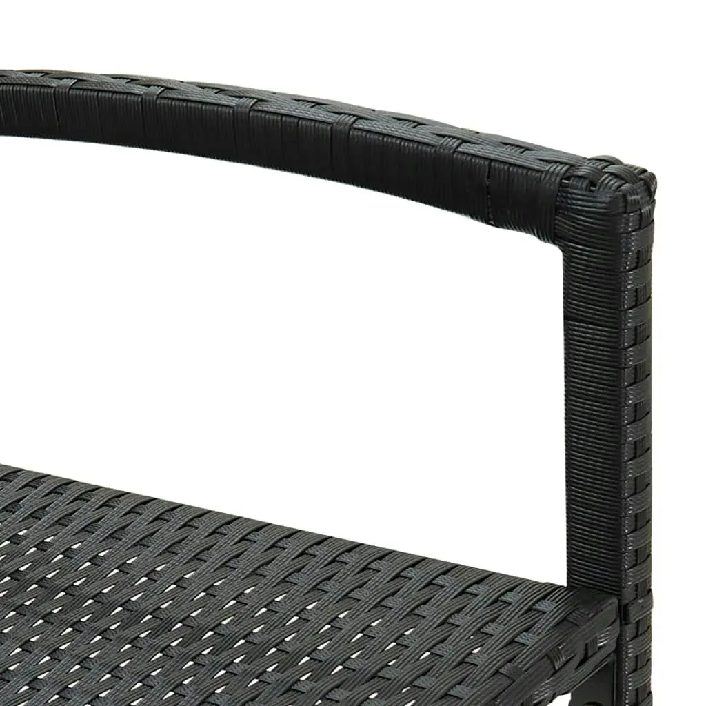 Bar Stools 2 pcs Black Poly Rattan 313452