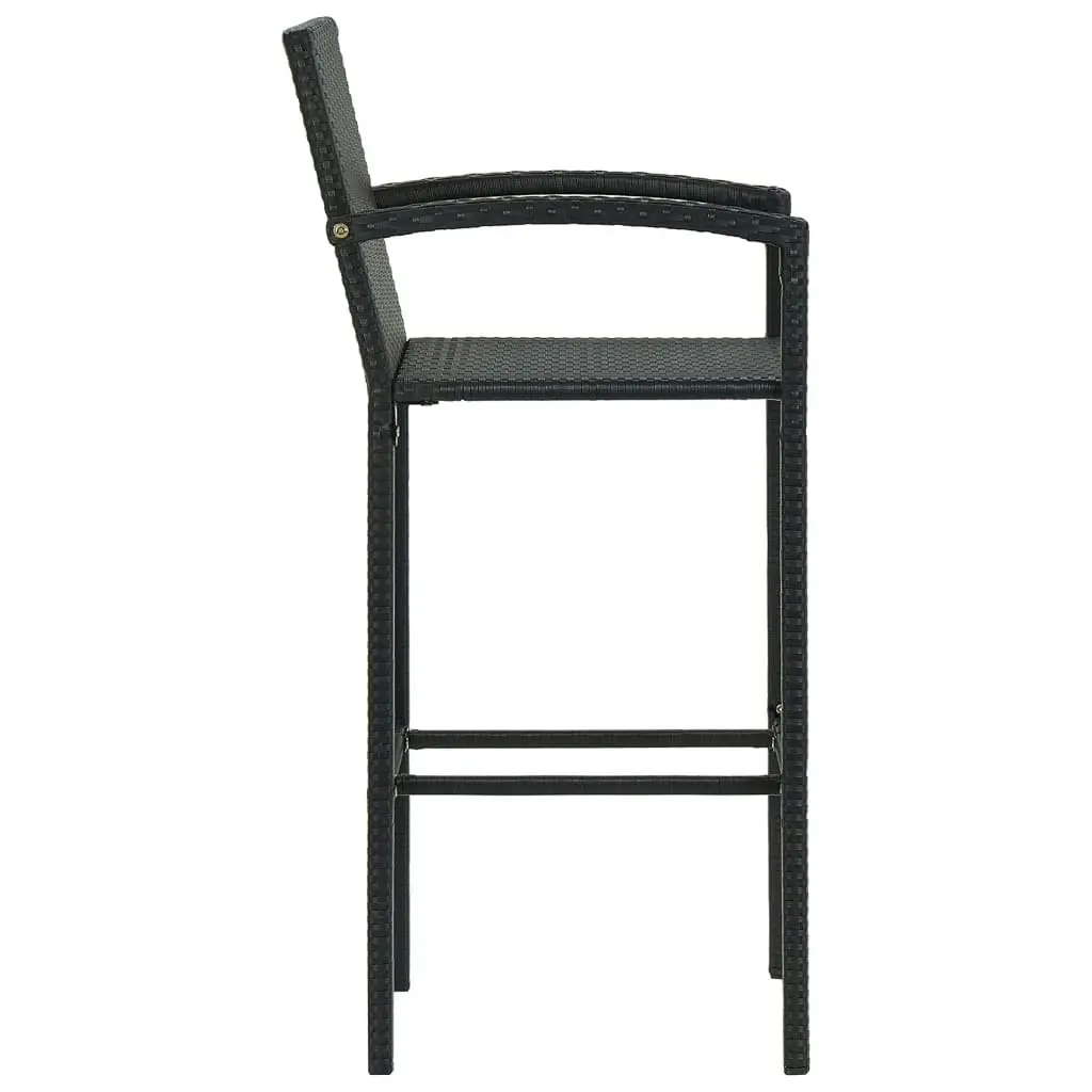 Bar Stools 2 pcs Black Poly Rattan 313452