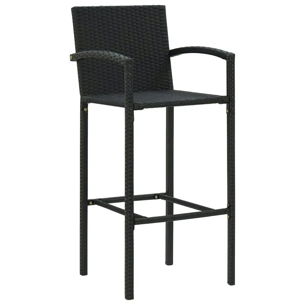 Bar Stools 2 pcs Black Poly Rattan 313452