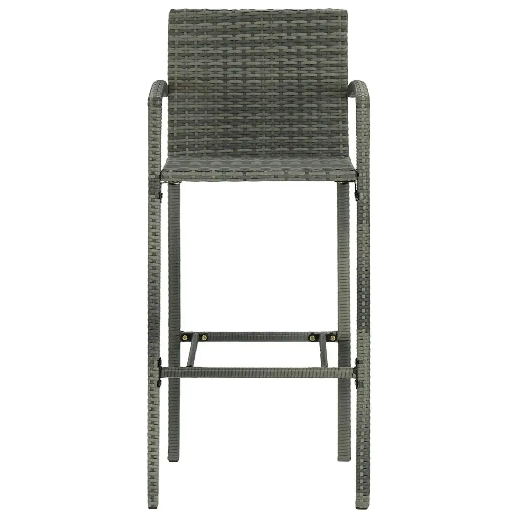 Bar Stools 4 pcs Grey Poly Rattan 313456