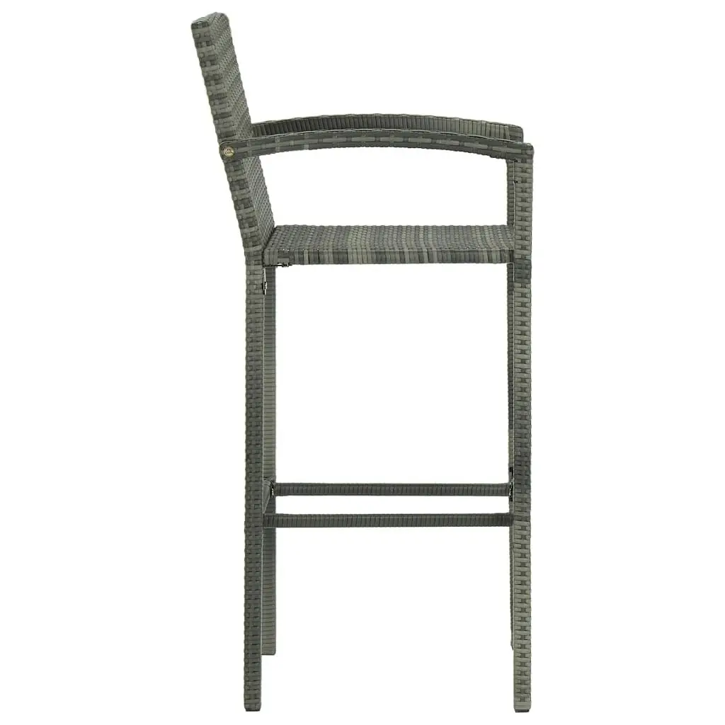 Bar Stools 4 pcs Grey Poly Rattan 313456