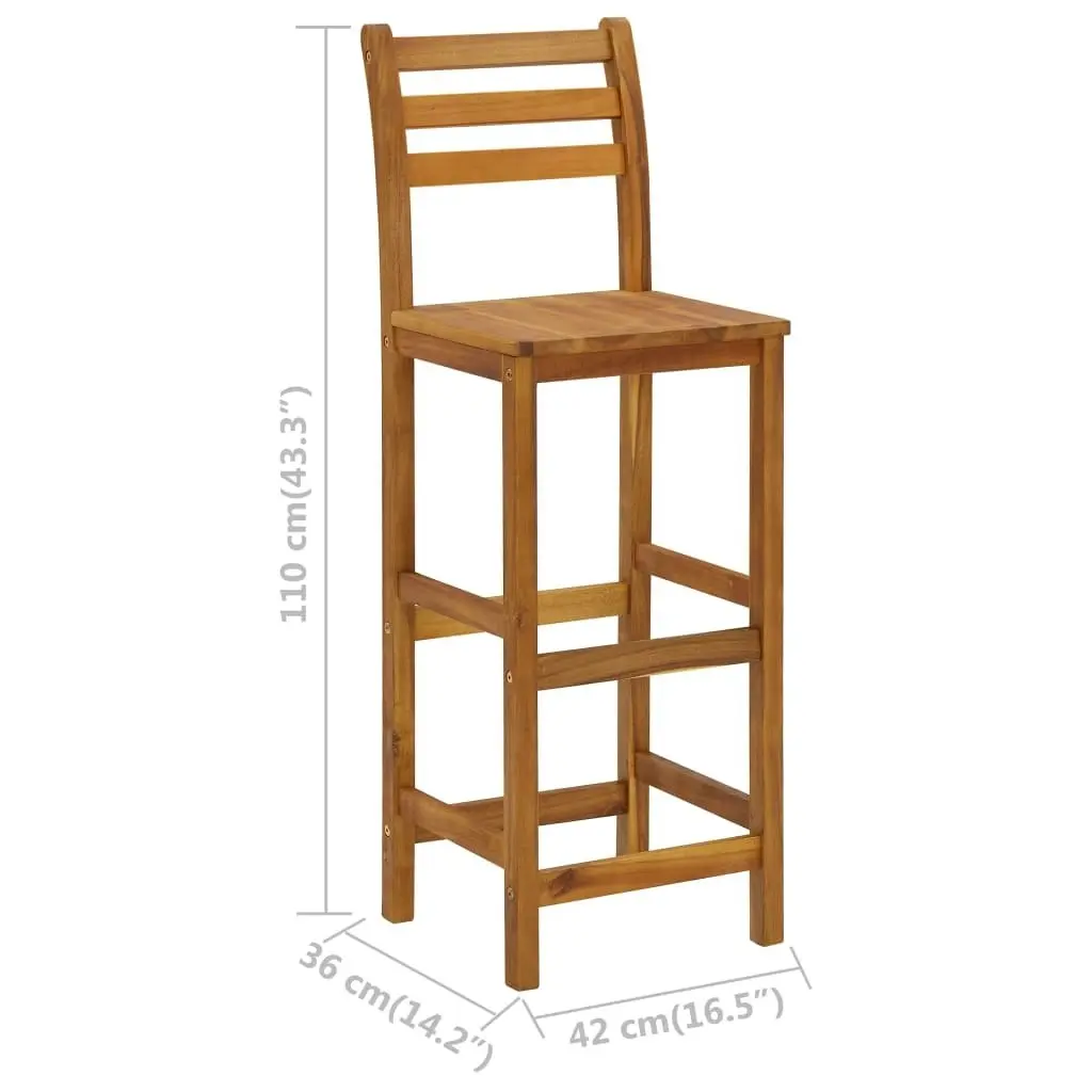 Bar Stools 4 pcs Solid Acacia Wood 310286