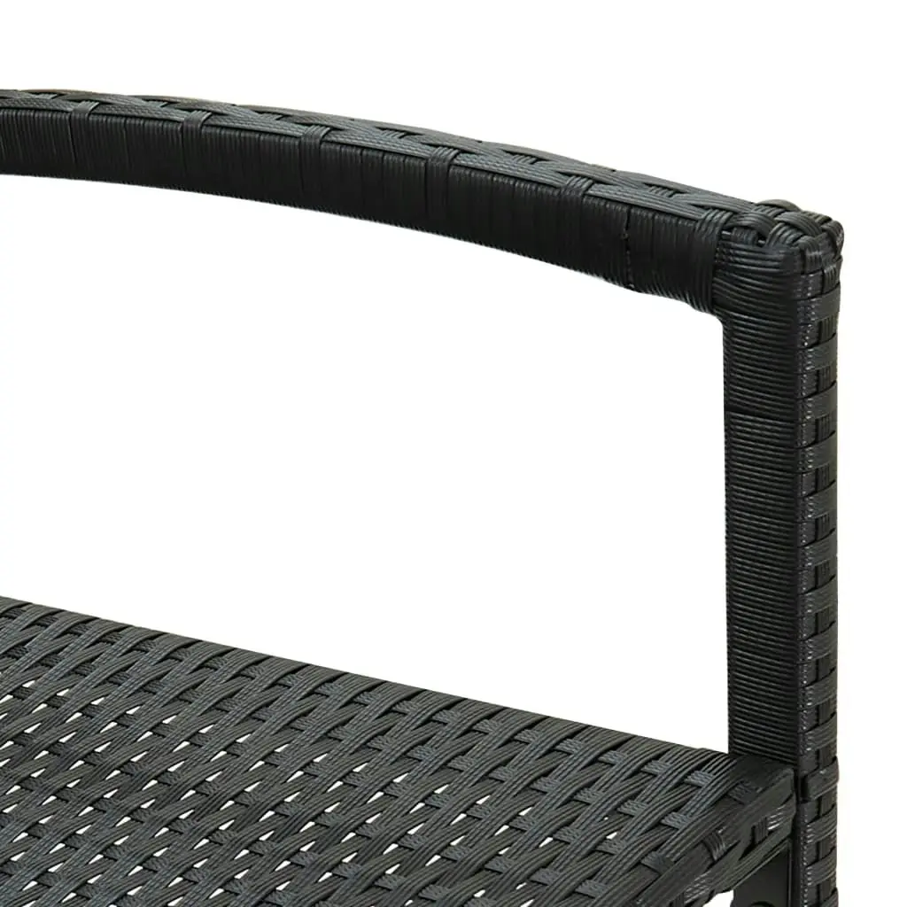 Bar Stools 4 pcs Black Poly Rattan 313455