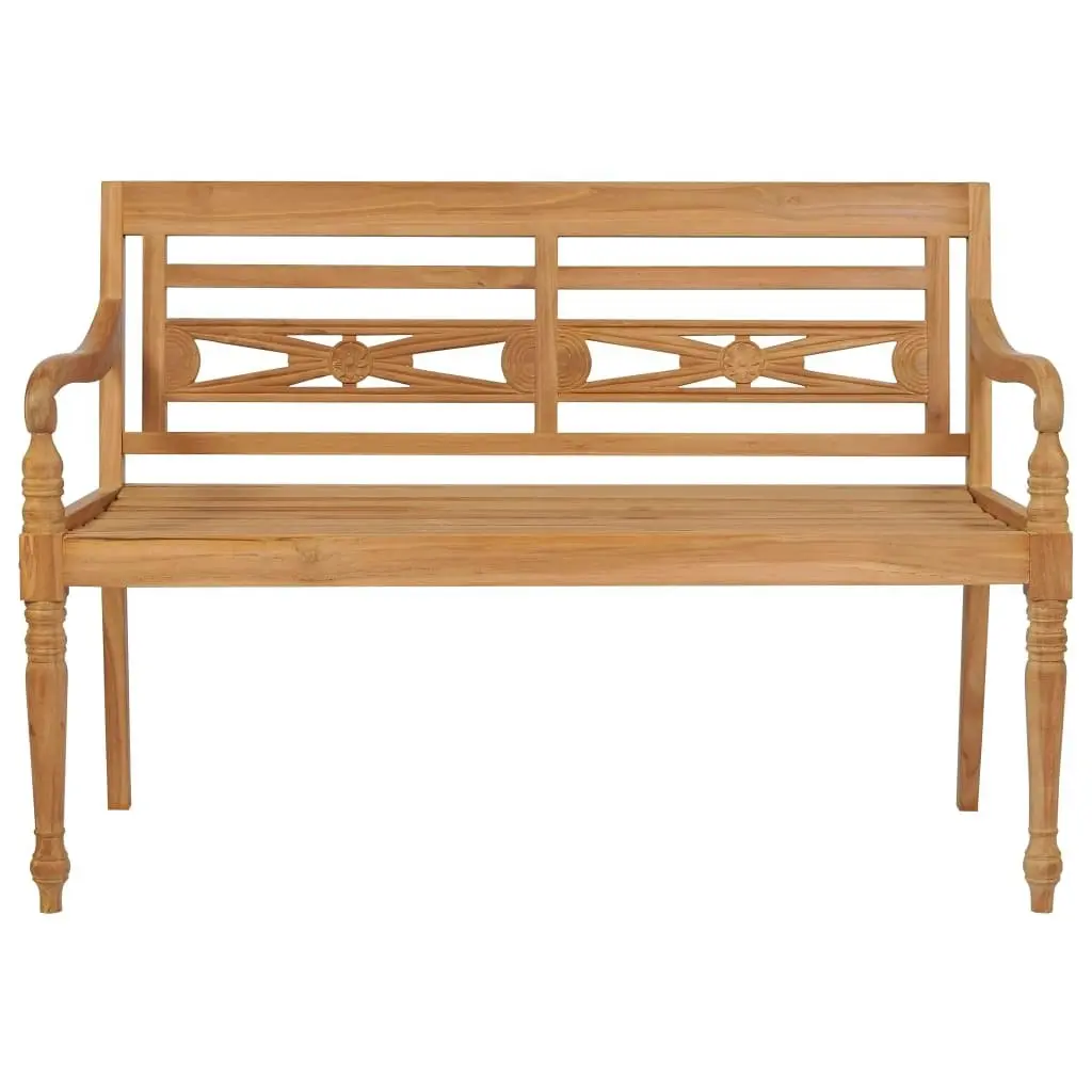 Batavia Bench with Beige Cushion 120 cm Solid Teak Wood 3062157