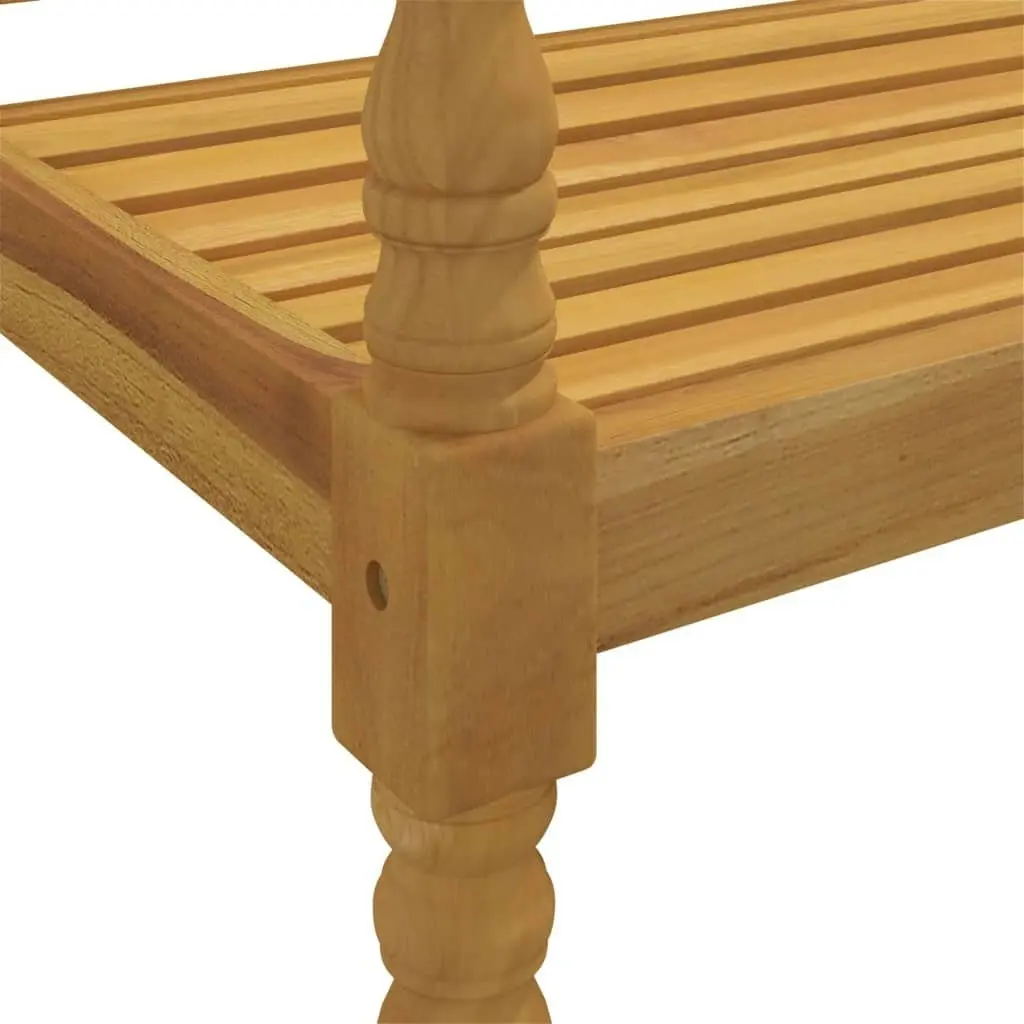 Batavia Bench with Grey Cushion 150 cm Solid Wood Teak 3100827