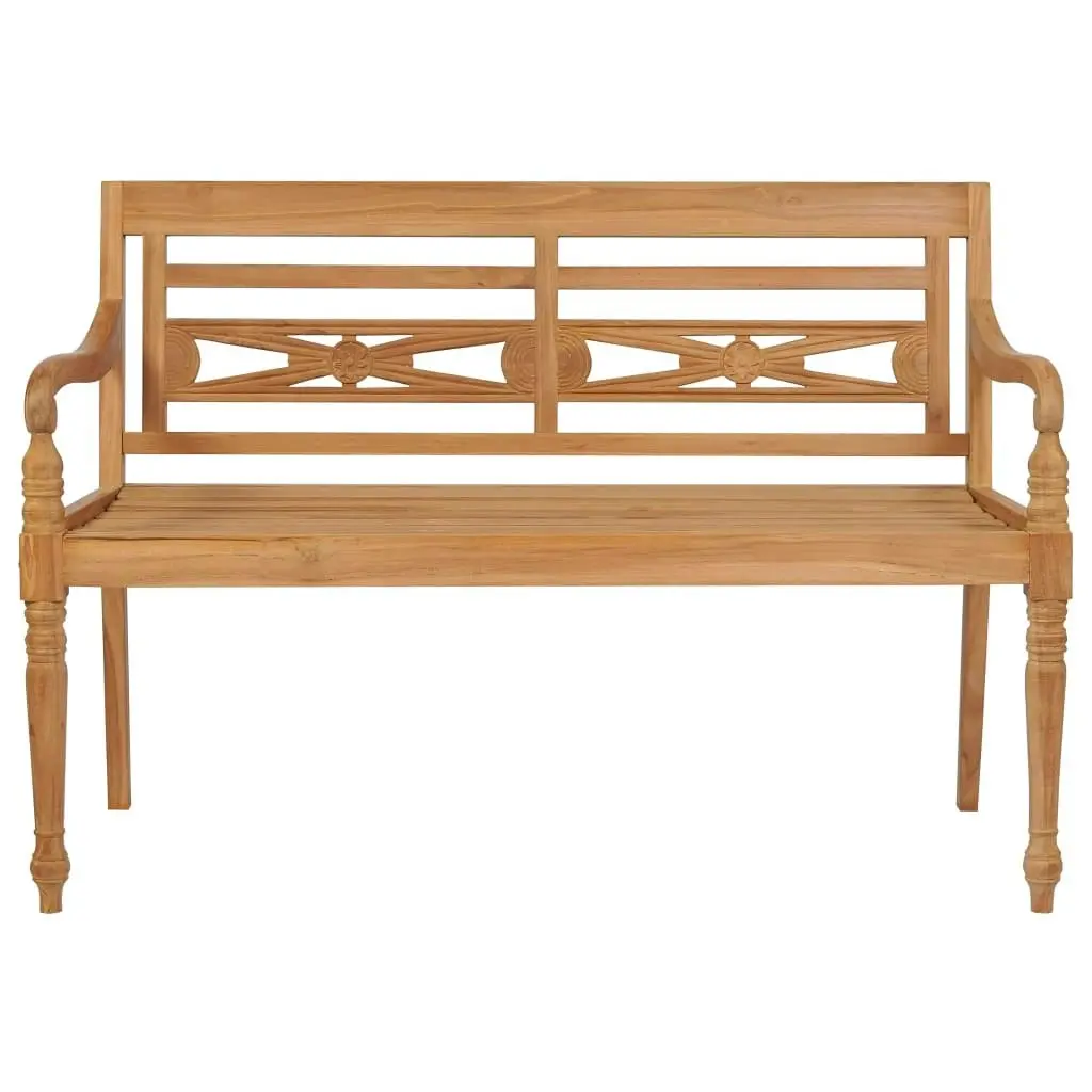 Batavia Bench with Cream Cushion 120 cm Solid Teak Wood 3062156