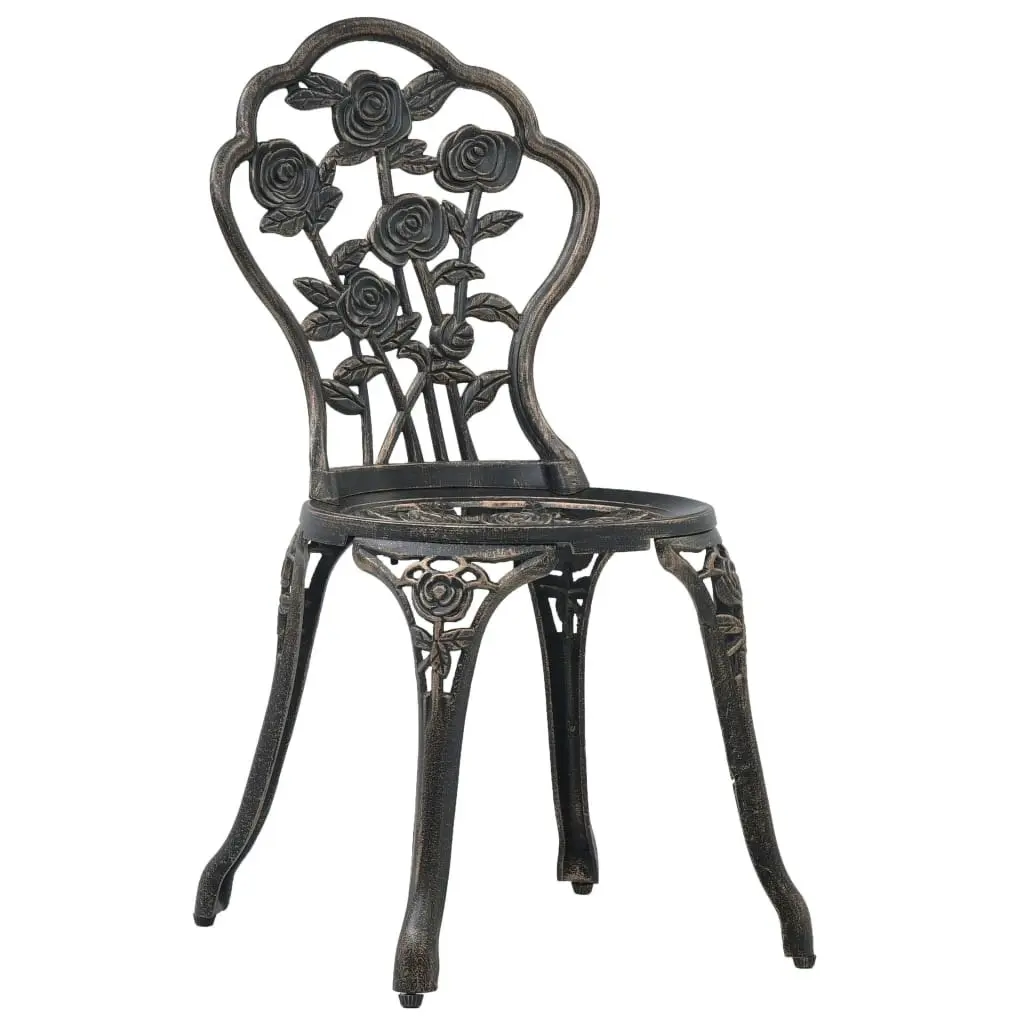 Bistro Chairs 2 pcs Bronze Cast Aluminium 47862