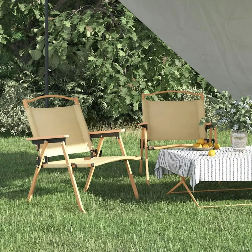 Camping Chairs 2 pcs Beige 54x43x59 cm Oxford Fabric 319481