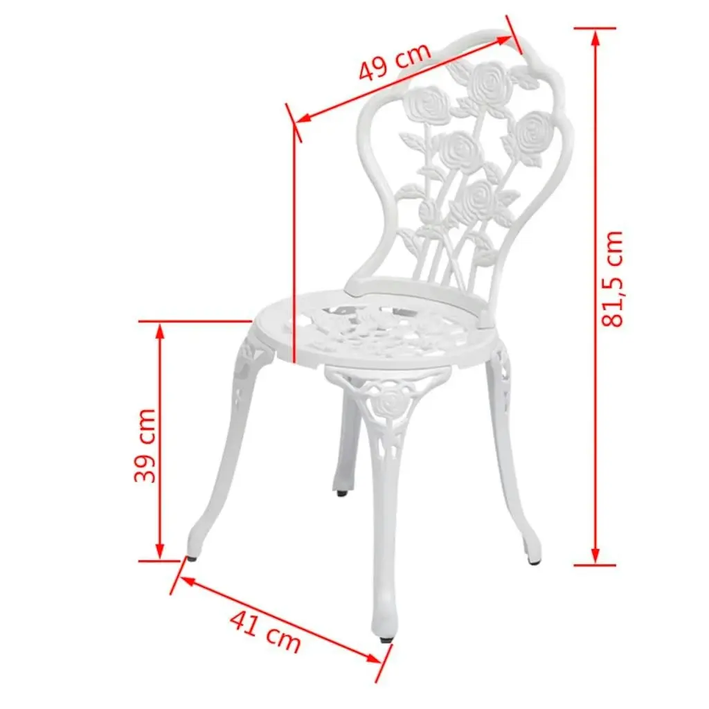 Bistro Chairs 2 pcs Cast Aluminium White 43176