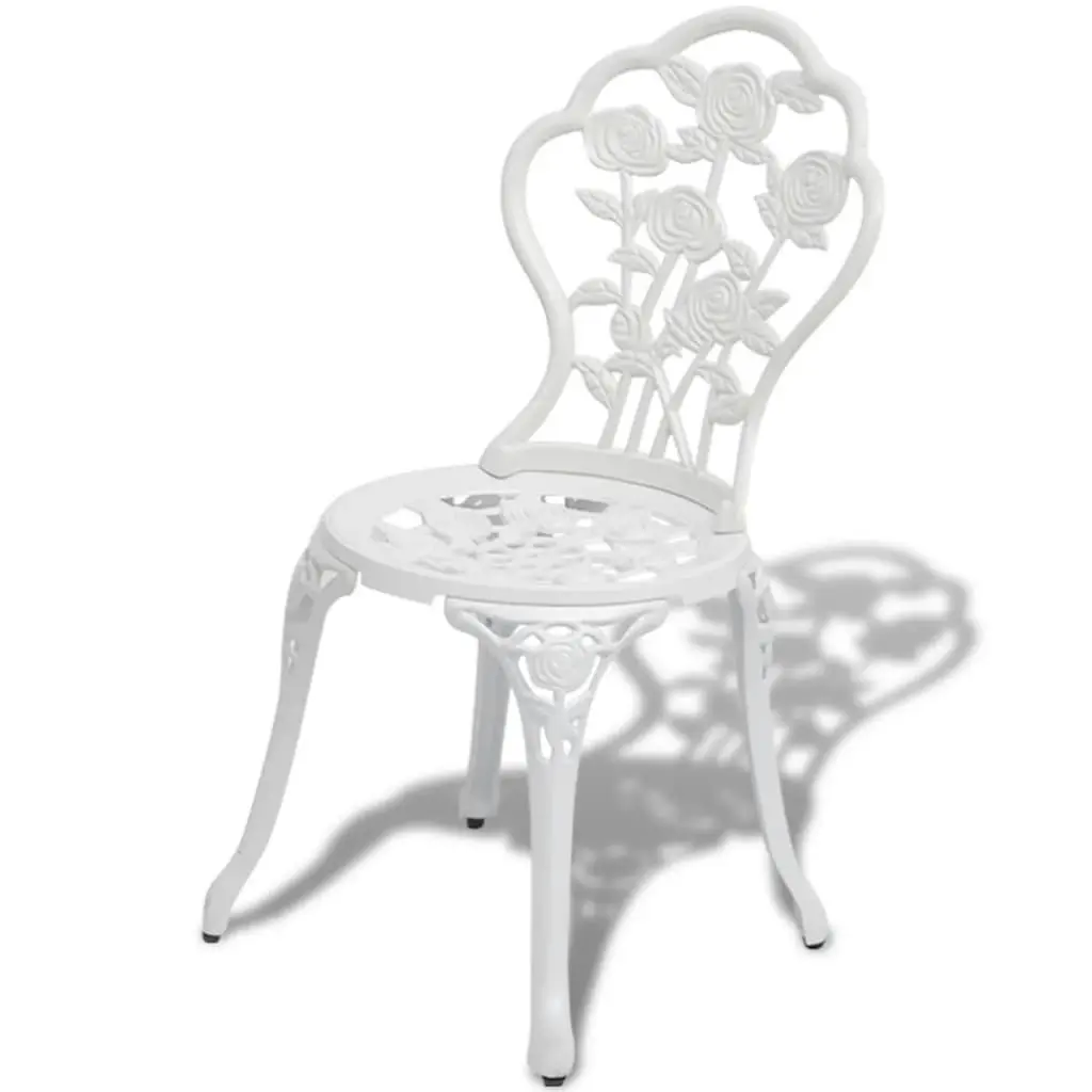 Bistro Chairs 2 pcs Cast Aluminium White 43176