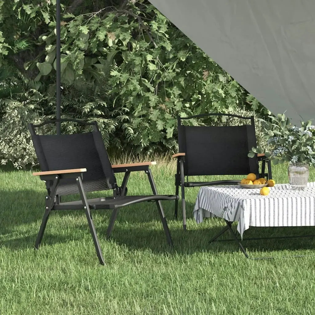 Camping Chairs 2 pcs Black 54x43x59 cm Oxford Fabric 319482