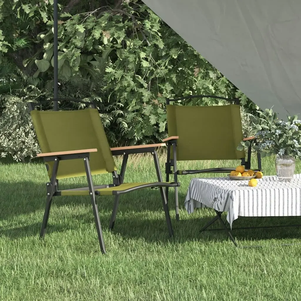 Camping Chairs 2 pcs Green 54x55x78 cm Oxford Fabric 319486