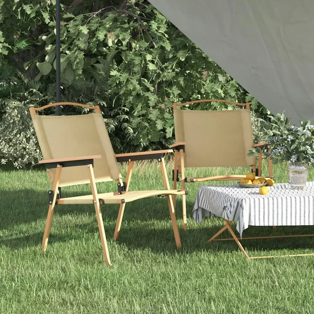 Camping Chairs 2 pcs Beige 54x55x78 cm Oxford Fabric 319484