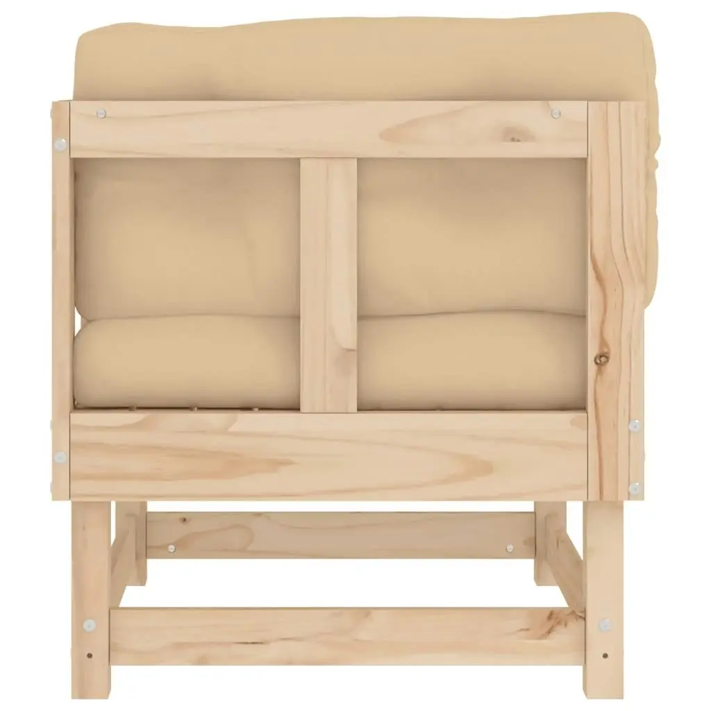 Corner Sofa with Cushions Solid Wood Pine 825422