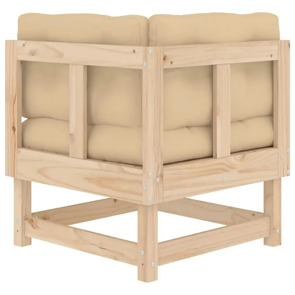 Corner Sofa with Cushions Solid Wood Pine 825422