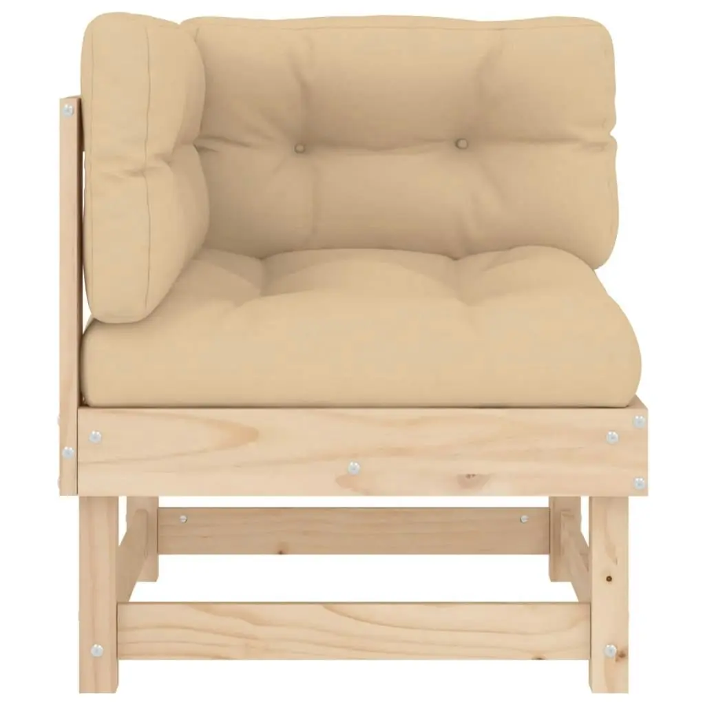 Corner Sofa with Cushions Solid Wood Pine 825422