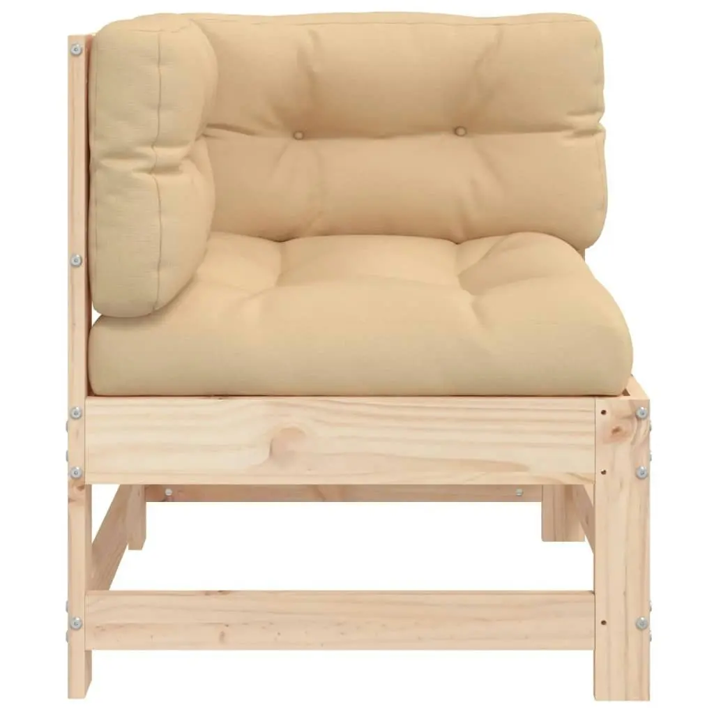 Corner Sofa with Cushions Solid Wood Pine 825541