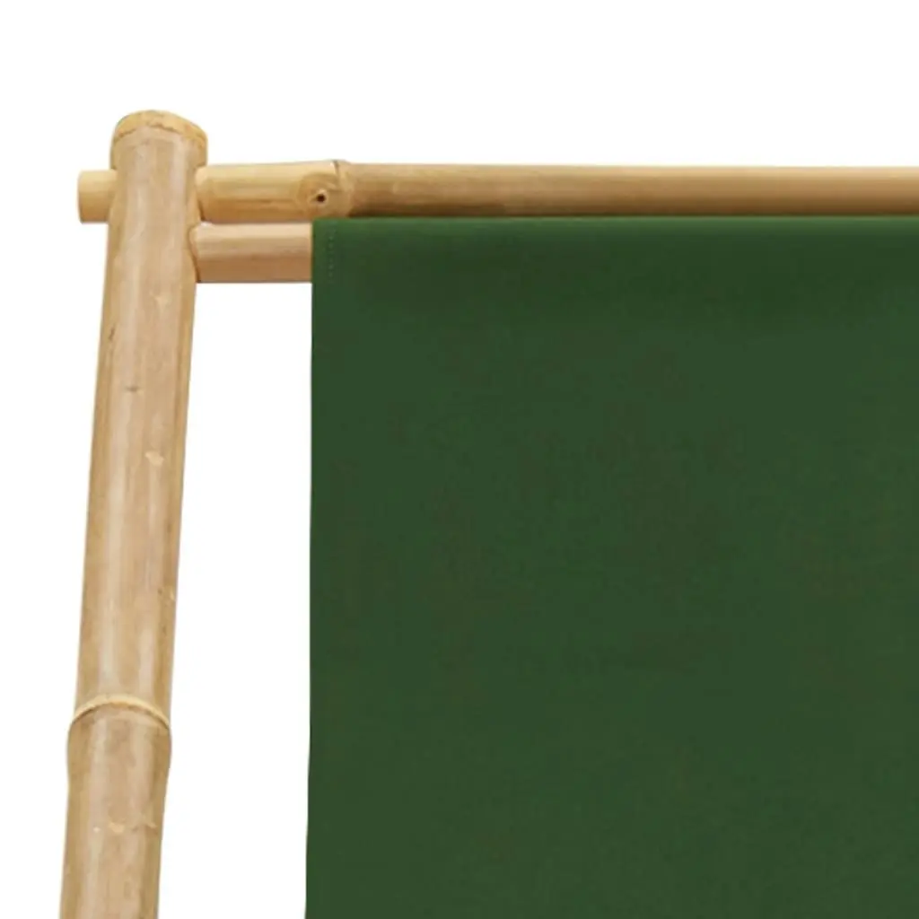 Deck Chair Bamboo and Canvas Green 313021