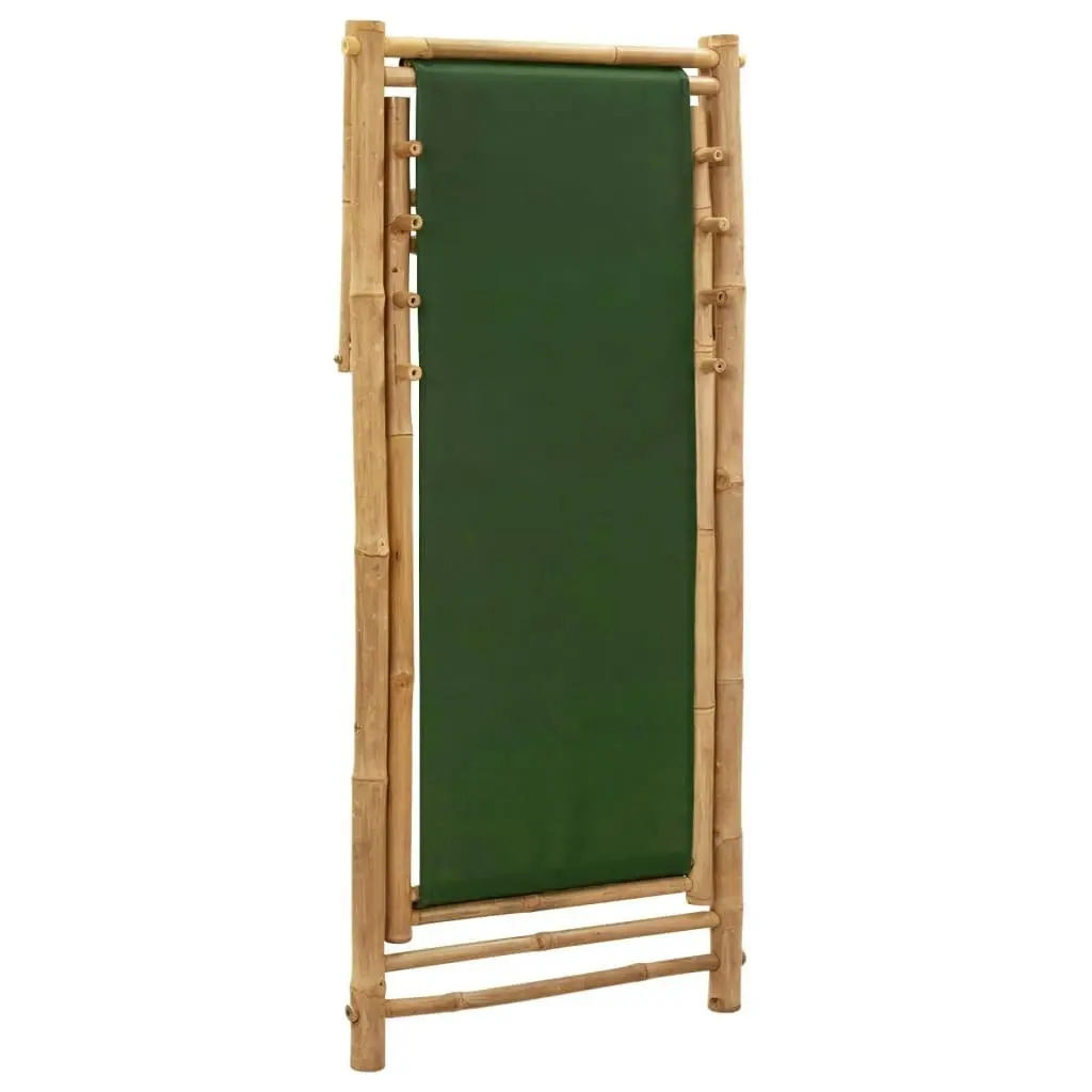 Deck Chair Bamboo and Canvas Green 313021