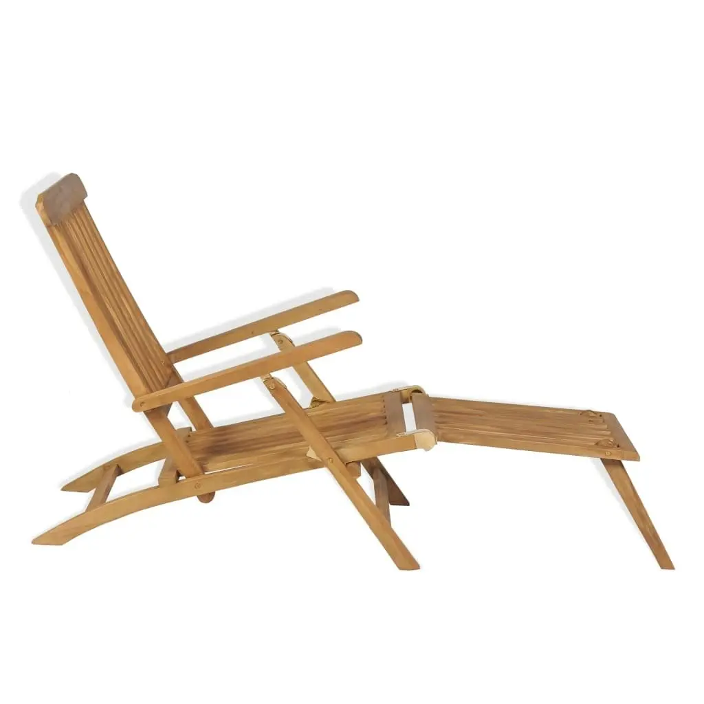 Deck Chair with Footrest Solid Teak Wood 43800