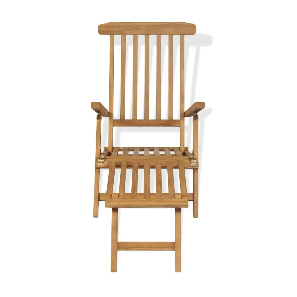 Deck Chair with Footrest Solid Teak Wood 43800