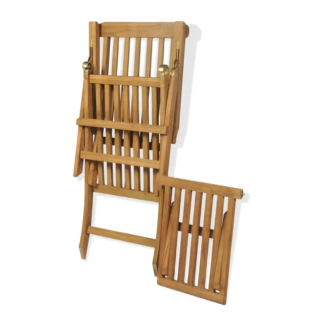 Deck Chair with Footrest Solid Teak Wood 43800