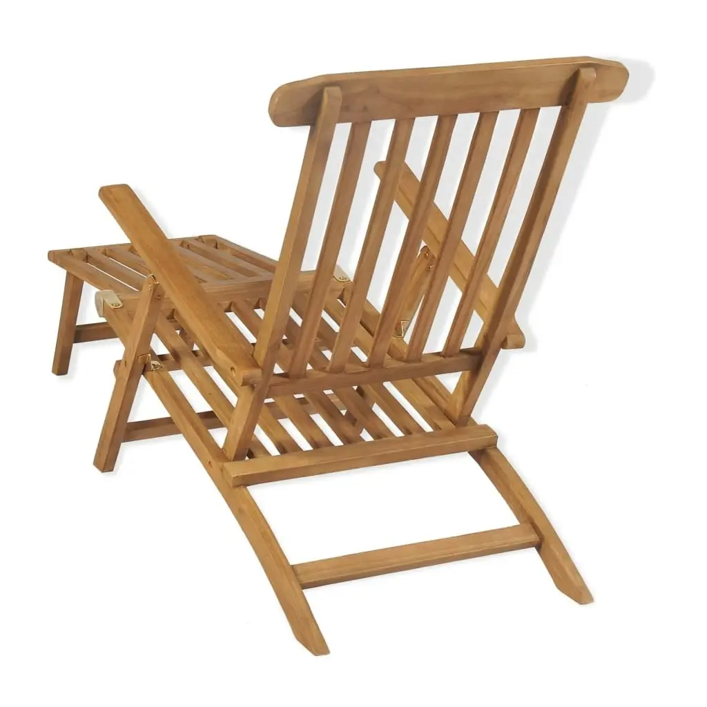 Deck Chair with Footrest Solid Teak Wood 43800