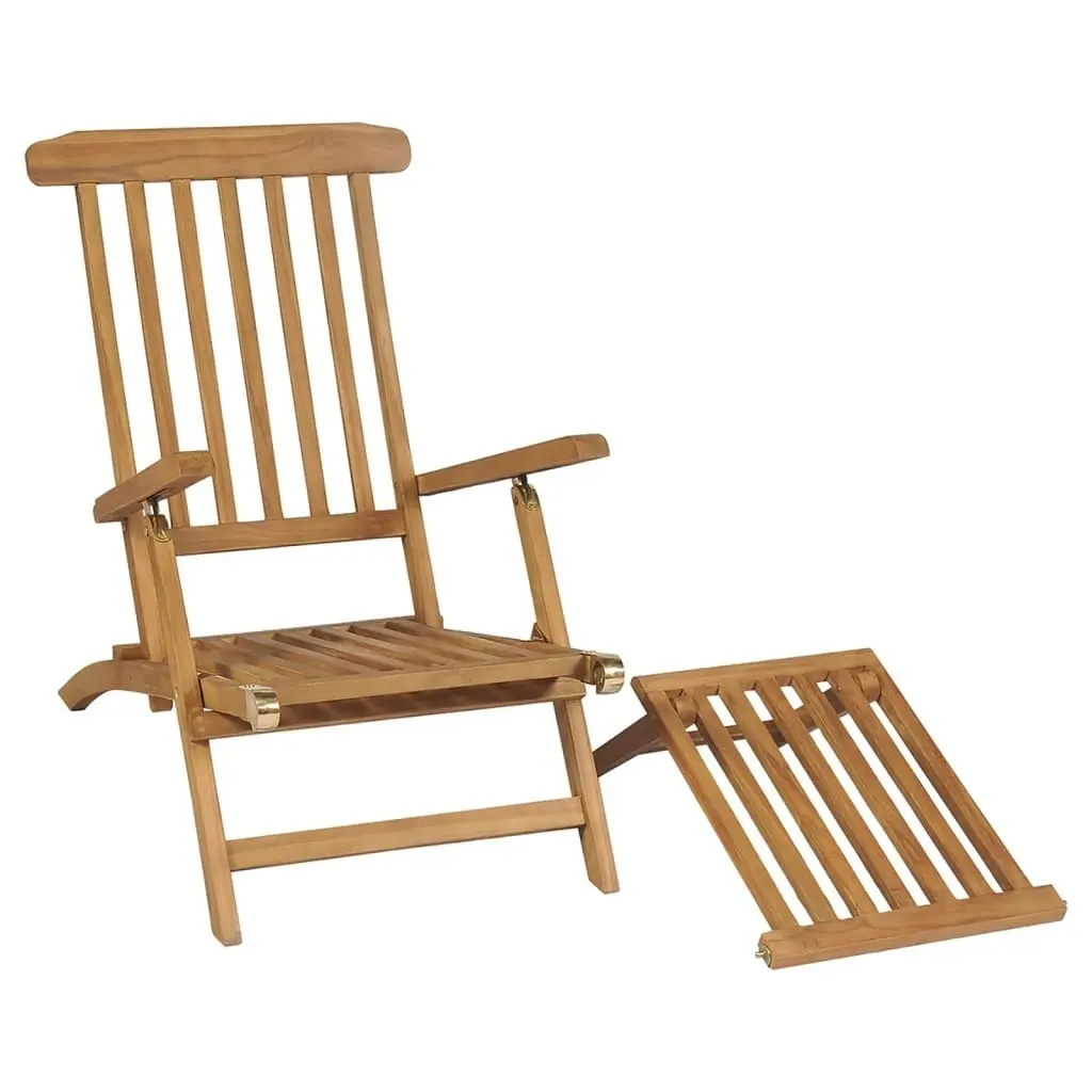 Deck Chairs with Footrests 2 pcs Solid Teak Wood 3073291