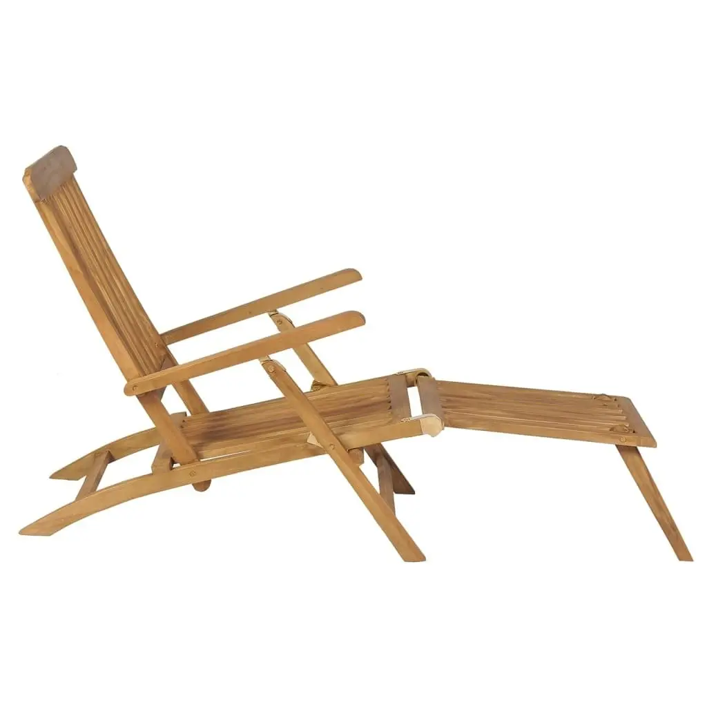 Deck Chairs with Footrests 2 pcs Solid Teak Wood 3073291