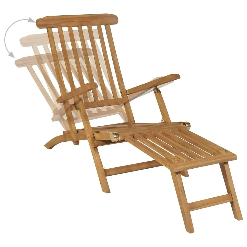 Deck Chairs with Footrests 2 pcs Solid Teak Wood 3073291