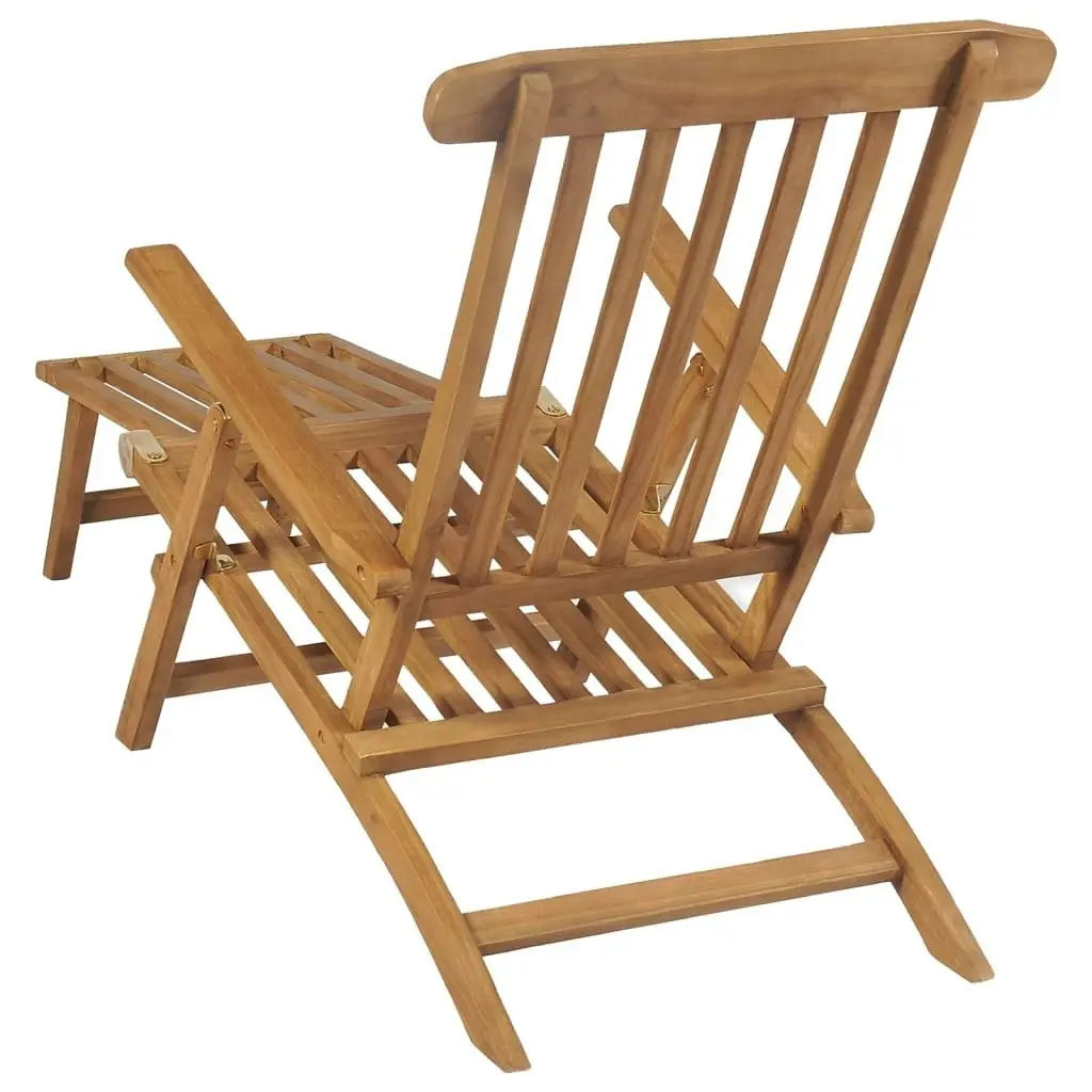 Deck Chairs with Footrests 2 pcs Solid Teak Wood 3073291