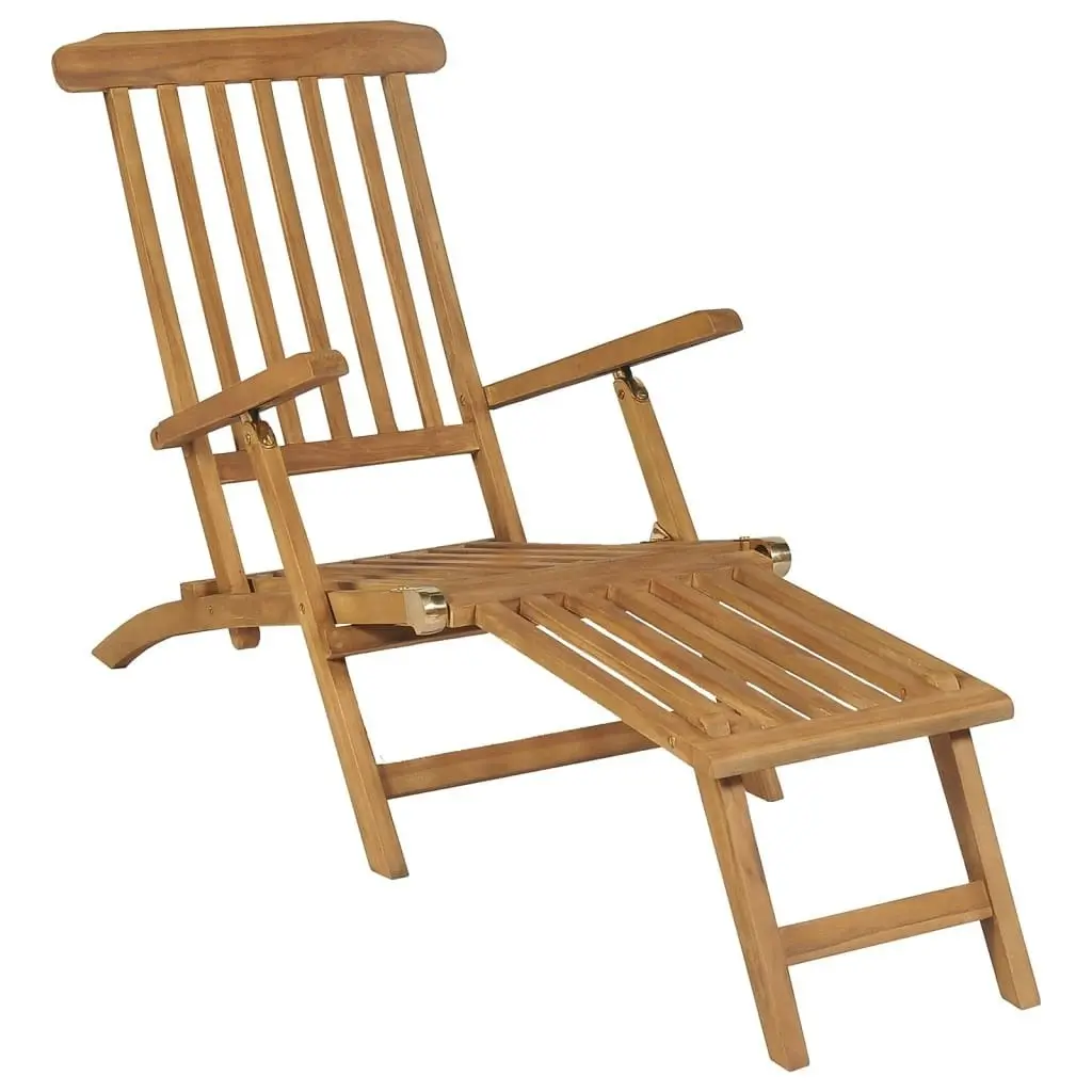 Deck Chairs with Footrests 2 pcs Solid Teak Wood 3073291