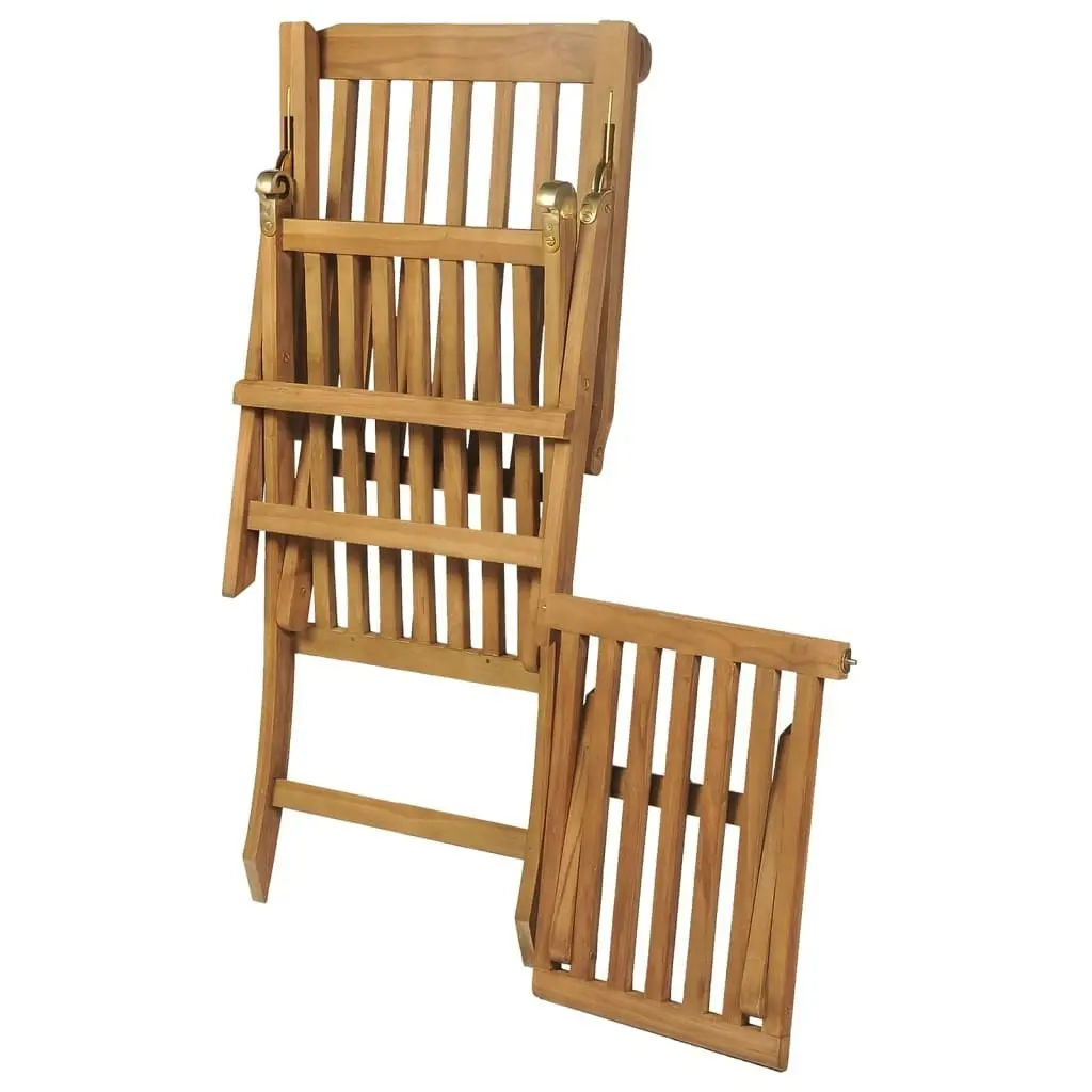 Deck Chairs with Footrests 2 pcs Solid Teak Wood 3073291