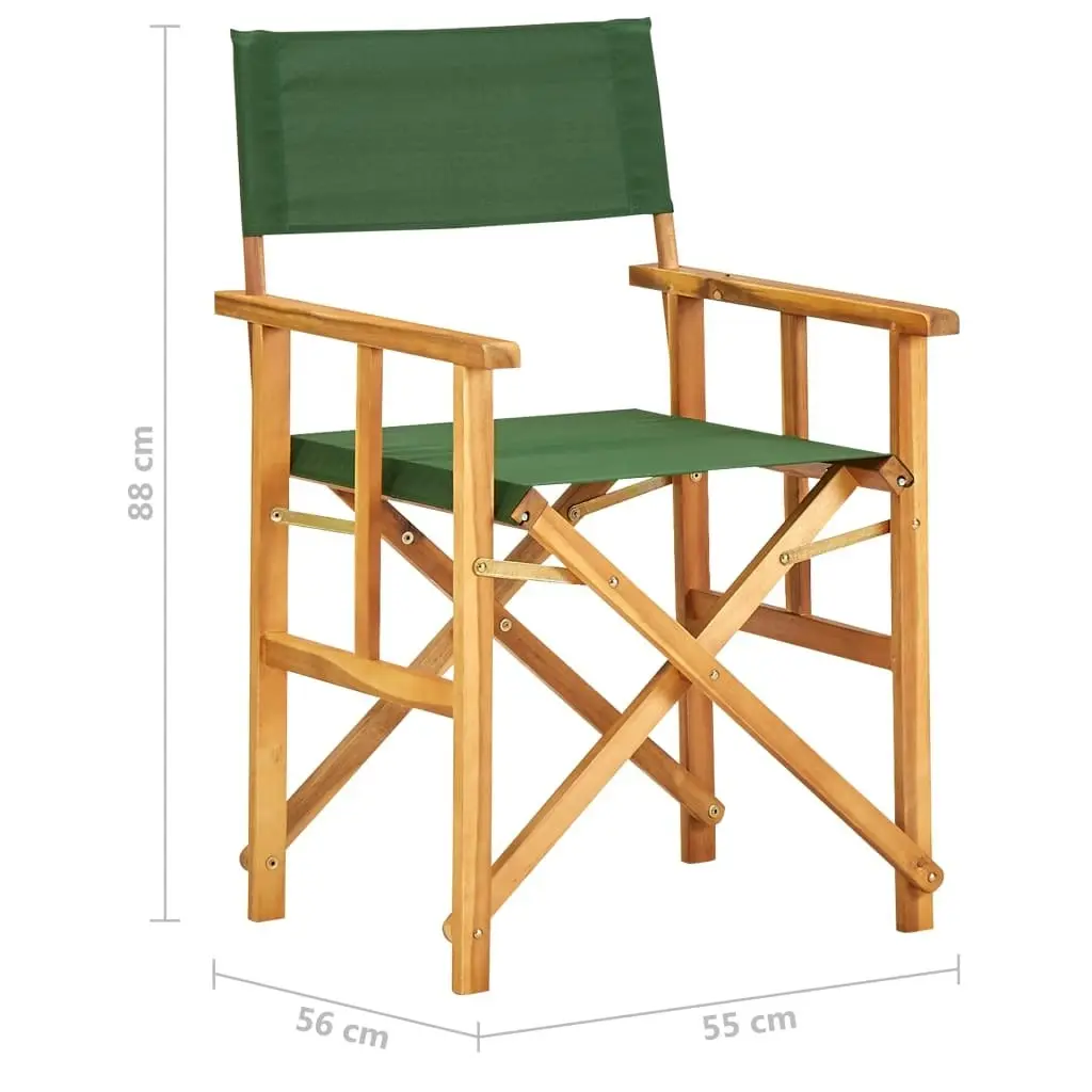 Director's Chair Solid Acacia Wood Green 45953