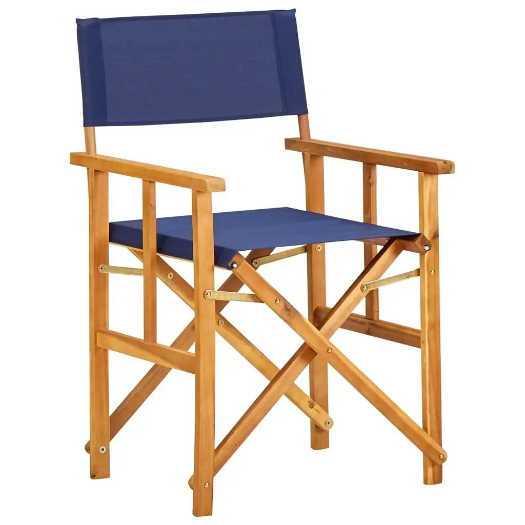 Director's Chairs 2 pcs Solid Acacia Wood Blue 45948