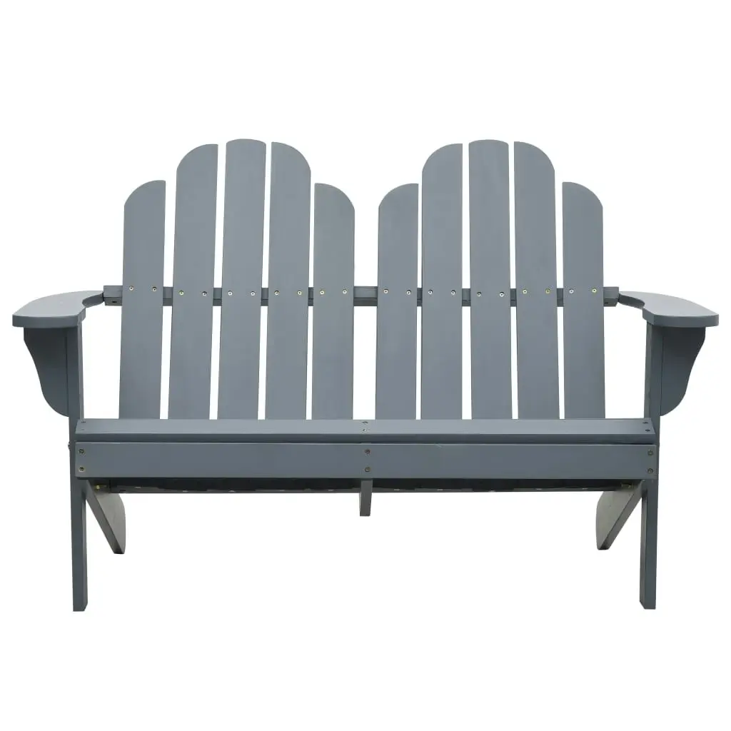 Double Adirondack Chair Wood Grey 47229