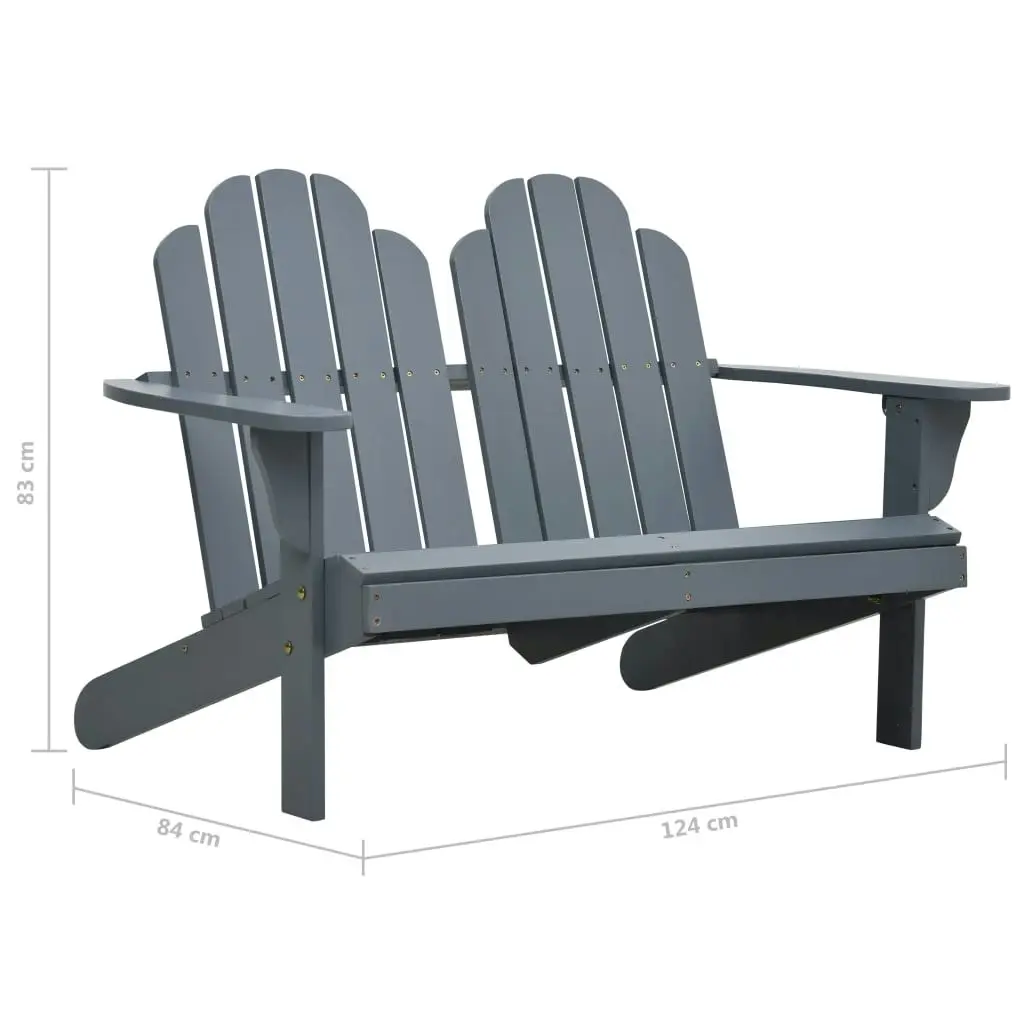 Double Adirondack Chair Wood Grey 47229