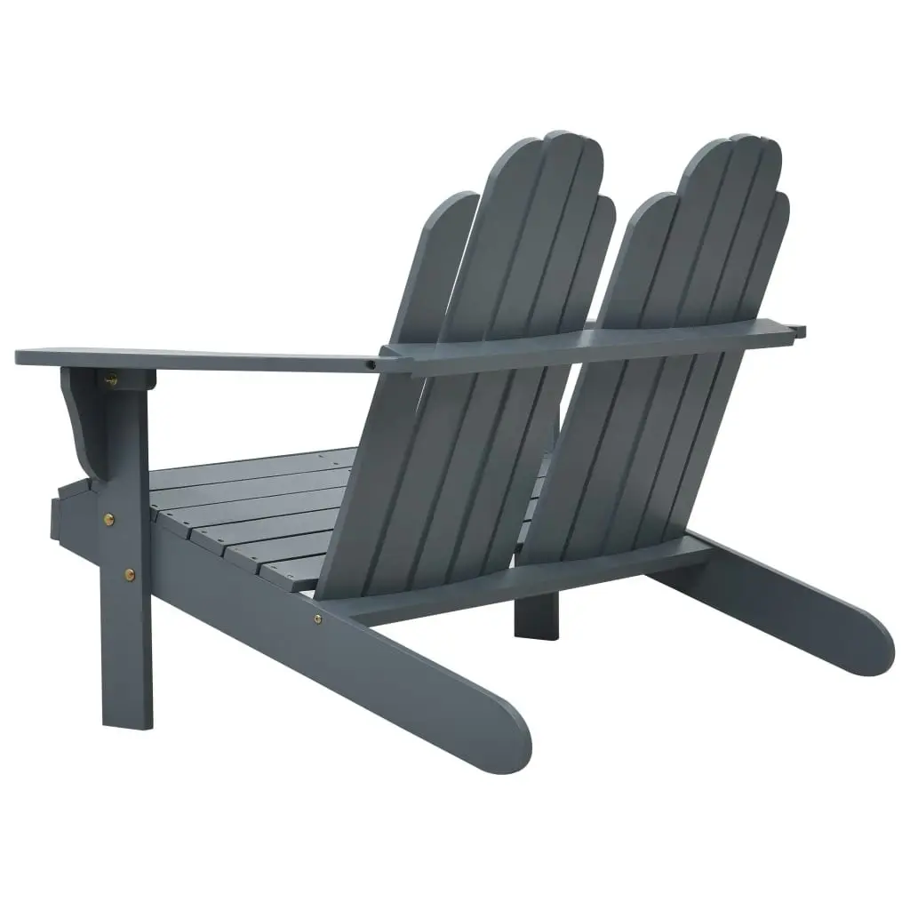 Double Adirondack Chair Wood Grey 47229