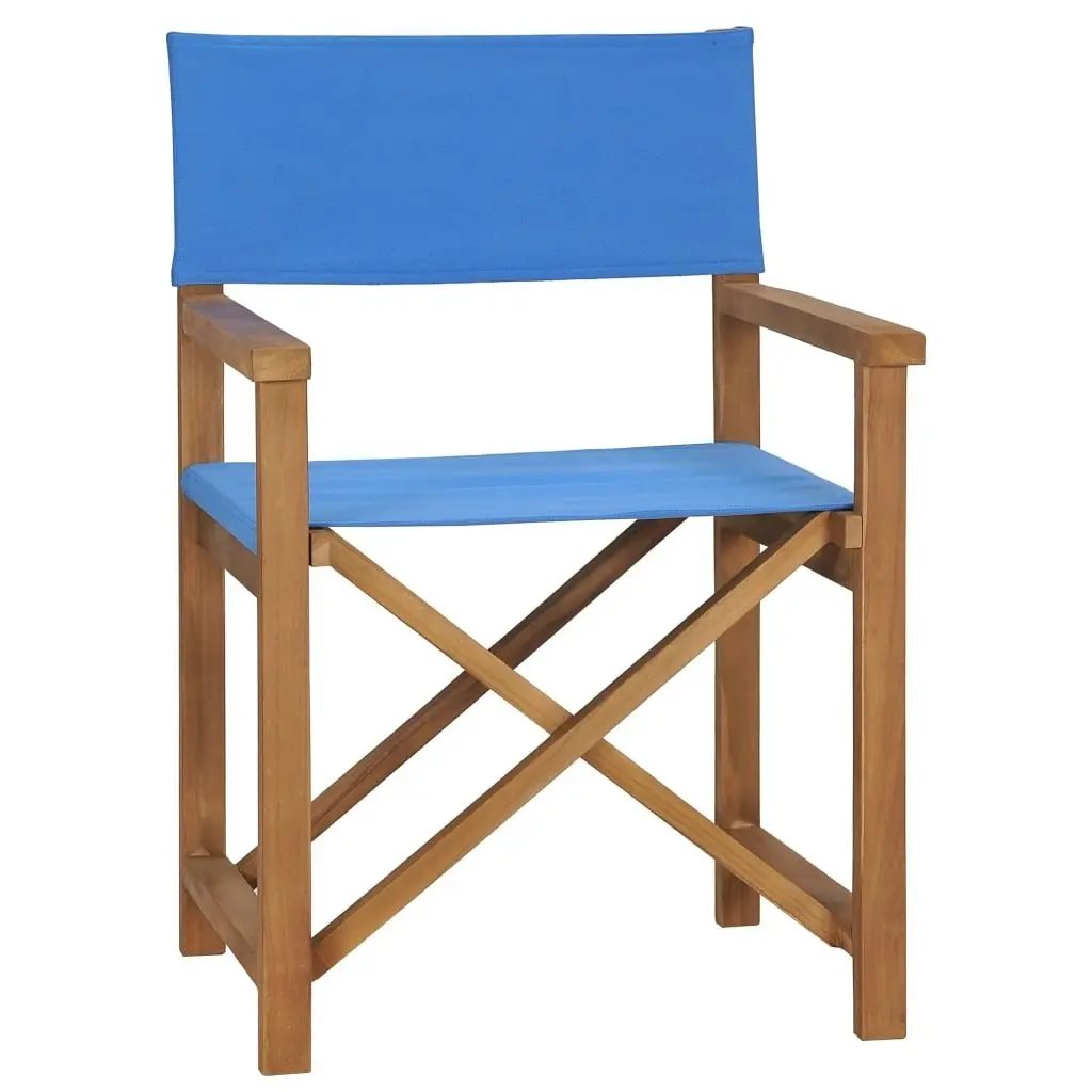 Director's Chairs 2 pcs Solid Wood Teak Blue 3143630