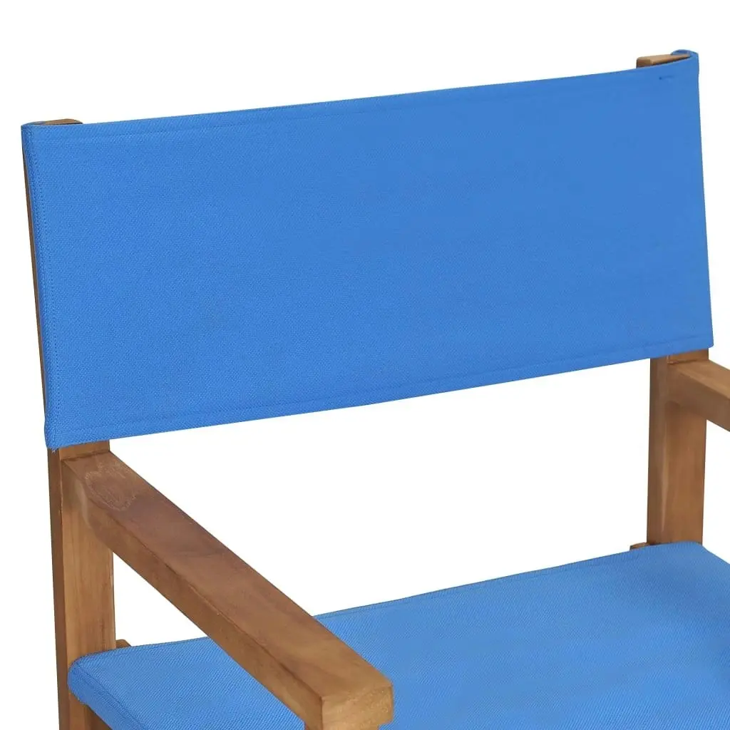 Director's Chairs 2 pcs Solid Wood Teak Blue 3143630