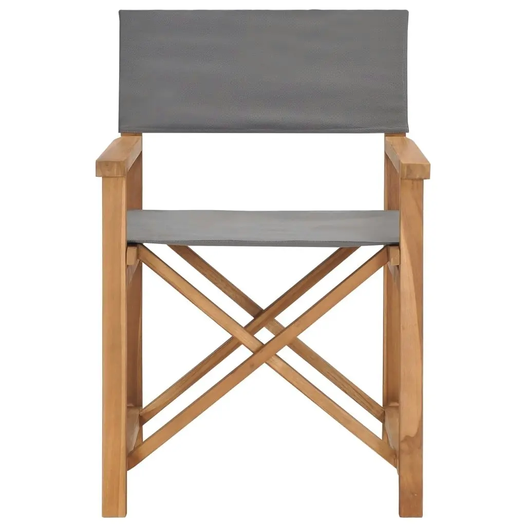 Director's Chairs 2 pcs Solid Wood Teak Grey 3143629