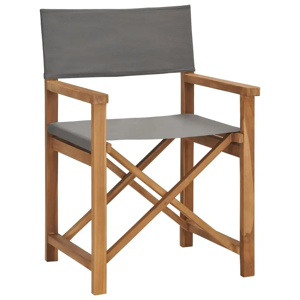 Director's Chairs 2 pcs Solid Wood Teak Grey 3143629