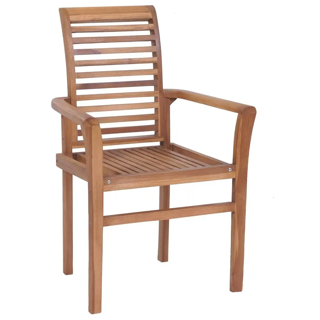 Dining Chairs 2 pcs with Cream Cushions Solid Teak Wood 3062597