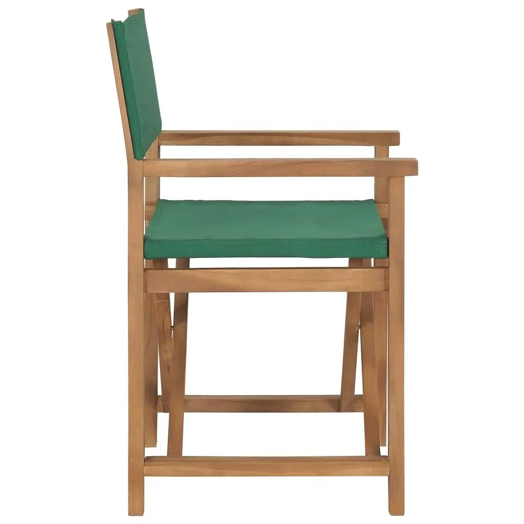 Director's Chair Solid Teak Wood Green 47413