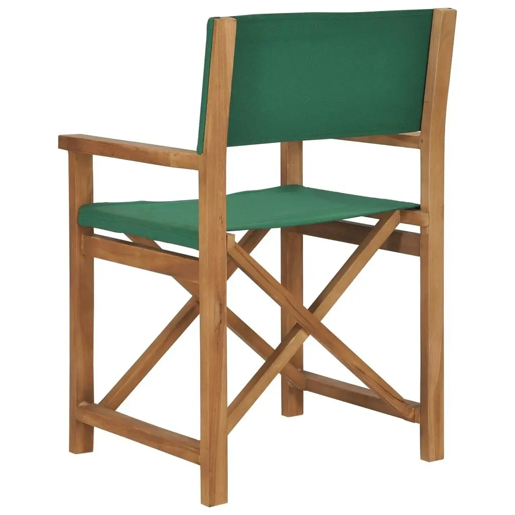 Director's Chair Solid Teak Wood Green 47413