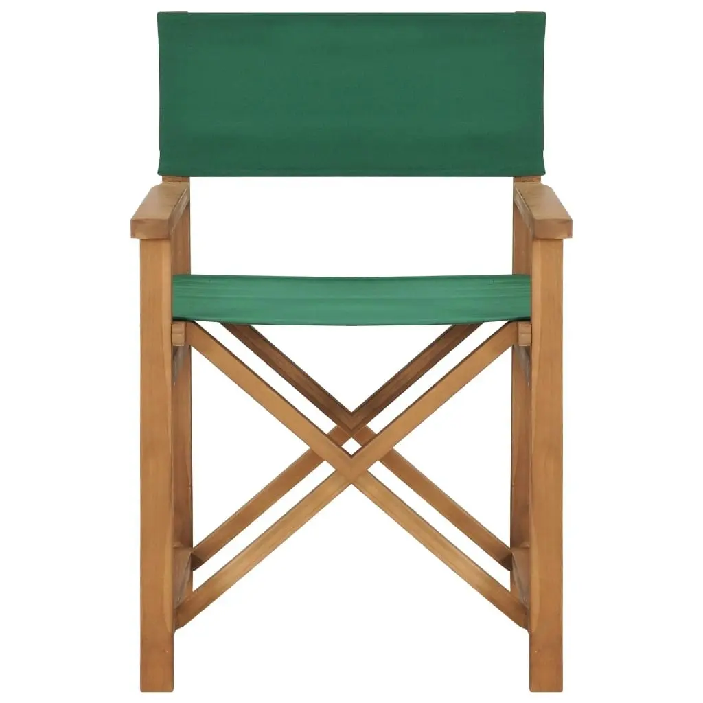 Director's Chair Solid Teak Wood Green 47413