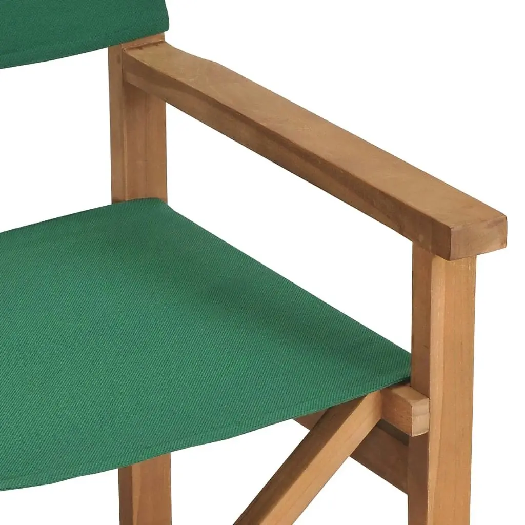 Director's Chair Solid Teak Wood Green 47413