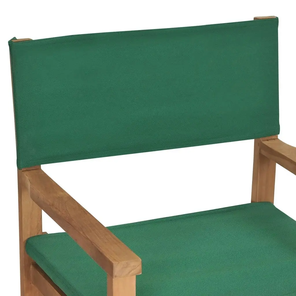 Director's Chair Solid Teak Wood Green 47413