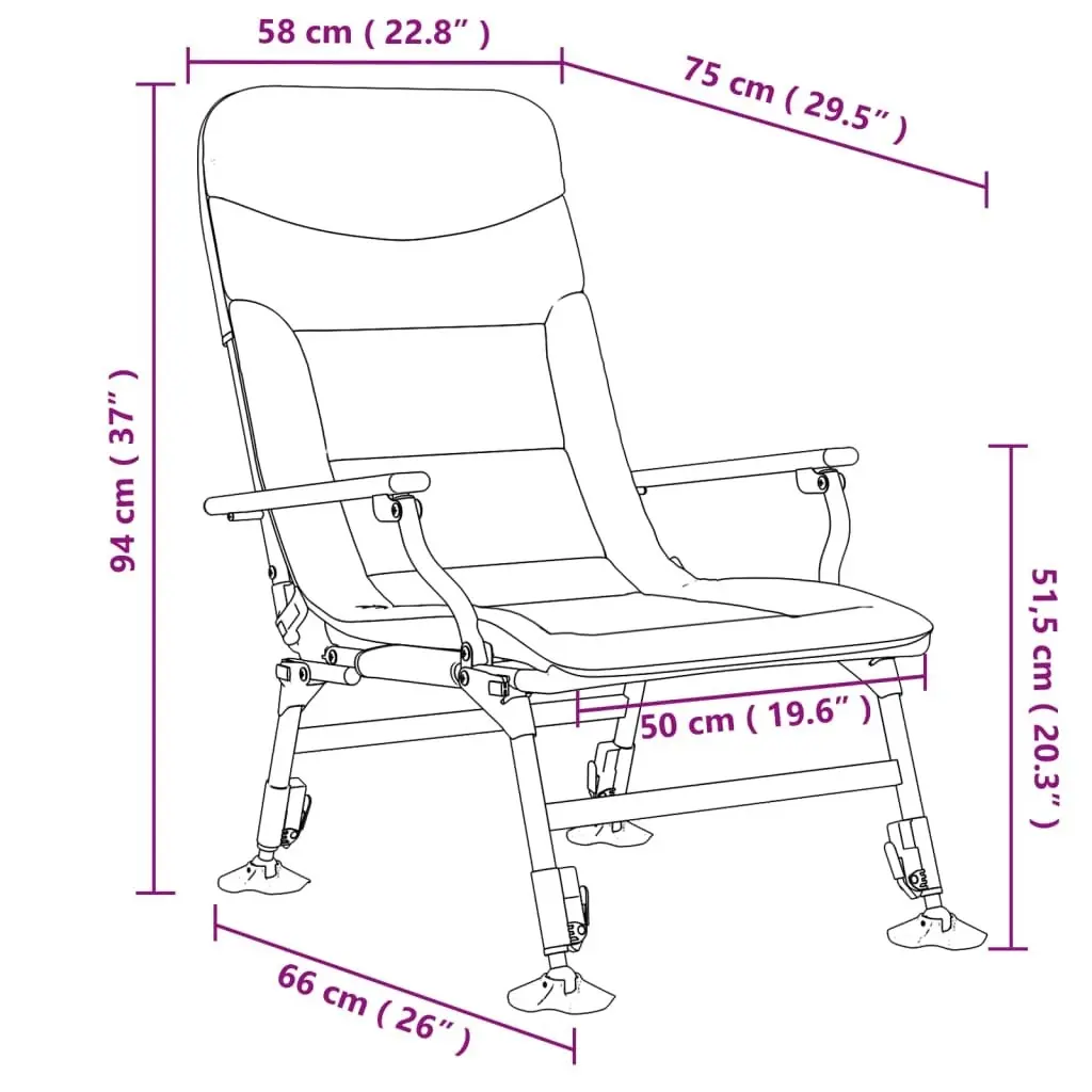 Fishing Chair with Armrest Foldable Camouflage 4006417